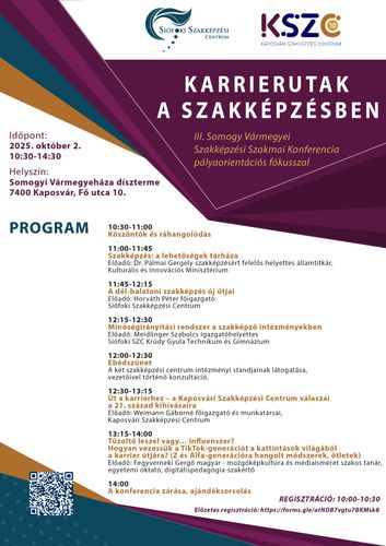 Ismét vármegyei szakképzési konferenciát a Kaposvári és a Siófoki Szakképzési Centrum